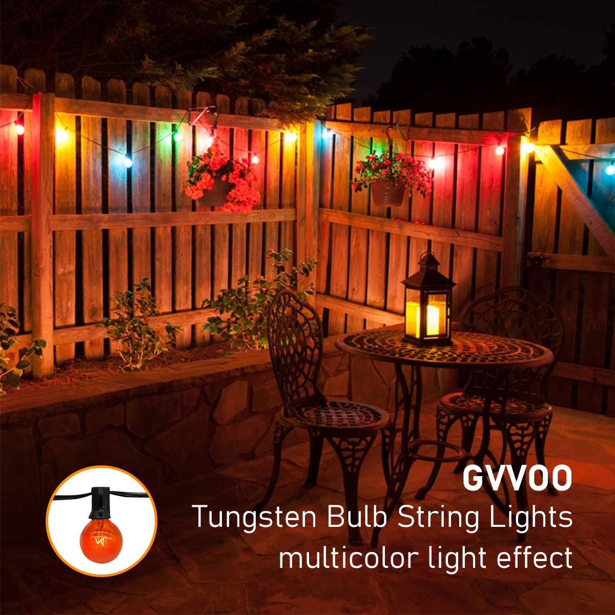 HCP098 G40多色高压灯串钨丝泡